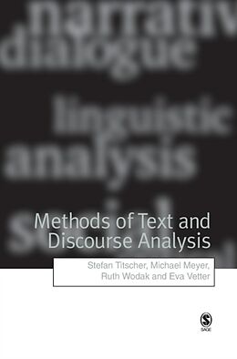 Livre Relié Methods of Text and Discourse Analysis de Stefan Meyer, Michael Wodak, Ruth Vetter Titscher