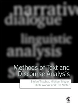 Kartonierter Einband Methods of Text and Discourse Analysis von Stefan Titscher, Michael Meyer, Eva Vetter