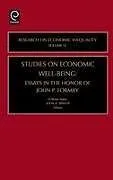 Fester Einband Studies on Economic Well Being von