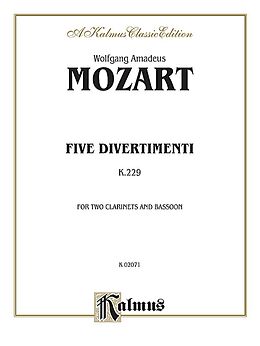 Wolfgang Amadeus Mozart Notenblätter 5 Divertimenti KV229