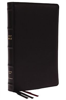 Couverture en cuir KJV Holy Bible: Large Print Thinline, Black Goatskin Leather, Premier Collection, Red Letter, Comfort Print (Thumb Indexed): King James Version de Thomas Nelson