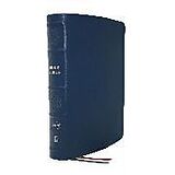 Couverture en cuir NKJV, Single-Column Reference Bible, Genuine Leather, Blue, Comfort Print de Thomas Nelson