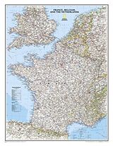(Land)Karte National Geographic France, Belgium, and the Netherlands Wall Map - Classic (23.5 X 30.25 In) von National Geographic Maps