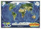 Carte (de géographie) National Geographic World Satellite Wall Map (43.5 X 30.5 In) de National Geographic Maps