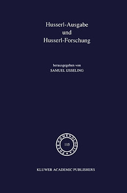 Fester Einband Husserl-Ausgabe und Husserl-Forschung von 