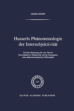 Fester Einband Husserls Phänomenologie Der Intersubjektivität von Georg Römpp