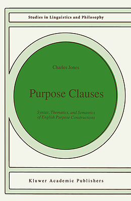 Fester Einband Purpose Clauses von C. Jones