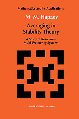 Fester Einband Averaging in Stability Theory von M. M. Hapaev