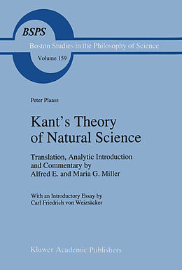 Livre Relié Kant s Theory of Natural Science de Peter Plaass