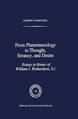 Livre Relié From Phenomenology to Thought, Errancy, and Desire de 