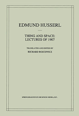 Livre Relié Thing and Space de Edmund Husserl