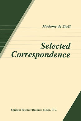 Livre Relié Selected Correspondence de Anne Louise Germaine de Staël