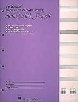  Instrumente+Zubehör Bass Guitar Tablature Manuscript Paper