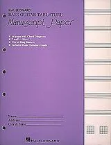  Instrumente+Zubehör Bass Guitar Tablature Manuscript Paper