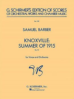 Samuel Barber Notenblätter Knoxville Summer of 1915 op.24