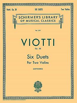 Giovanni Battista Viotti Notenblätter 6 Duets op.20 for 2 violins