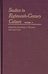 Livre Relié Studies in Eighteenth-century Culture de Downing A. Cody, Lisa Forman (Associate De Thomas