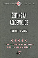 Kartonierter Einband Getting an Academic Job von Jennie Jacobs Kronenfeld, Marcia Lynn Whicker