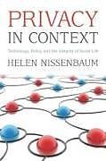 Couverture cartonnée Privacy in Context de Helen Nissenbaum