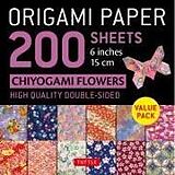  Origami Paper 200 sheets Chiyogami Flowers 6" (15 cm) de 