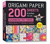  Origami Paper 200 sheets Rainbow Patterns 6" (15 cm) de 