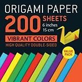  Origami Paper 200 sheets Vibrant Colors 6" (15 cm) de 