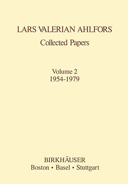 Couverture cartonnée Collected Papers Vol 2: 1954-1979 de Lars V. Ahlfors