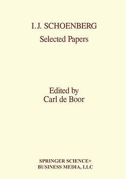 Livre Relié I.J. Schoenberg Selected Papers de De Boor