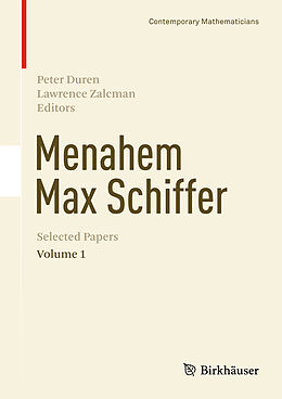 Fester Einband Menahem Max Schiffer: Selected Papers Volume 1 von 