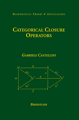 Fester Einband Categorical Closure Operators von Gabriele Castellini