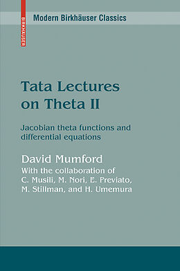 Couverture cartonnée Tata Lectures on Theta II de David Mumford