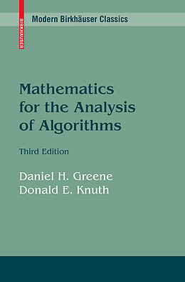 Kartonierter Einband Mathematics for the Analysis of Algorithms von Daniel H. Greene, Donald E. Knuth