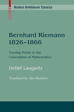 Kartonierter Einband Bernhard Riemann 1826-1866 von Detlef Laugwitz