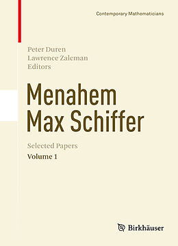 E-Book (pdf) Menahem Max Schiffer: Selected Papers Volume 1 von 