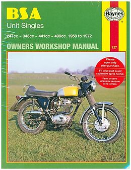 Couverture cartonnée BSA Unit Singles (58 - 72) Haynes Repair Manual de Haynes Publishing