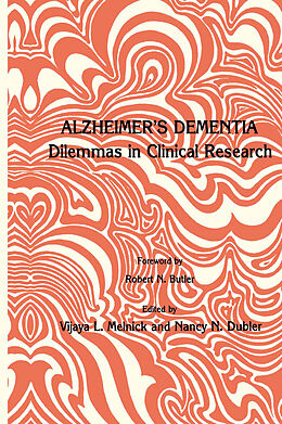 Livre Relié Alzheimer s Dementia de Nancy N. Dubler, Vijaya L. Melnick