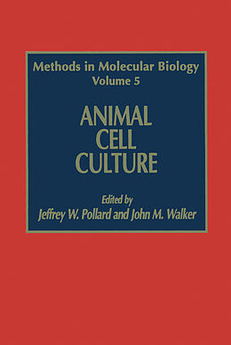 Livre Relié Animal Cell Culture de Jeffrey W. Pollard