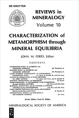 Couverture cartonnée Characterization of Metamorphism through Mineral Equilibria de 