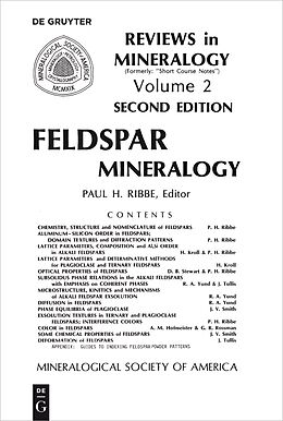 Couverture cartonnée Feldspar Mineralogy de 
