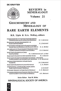 Couverture cartonnée Geochemistry and Mineralogy of Rare Earth Elements de 
