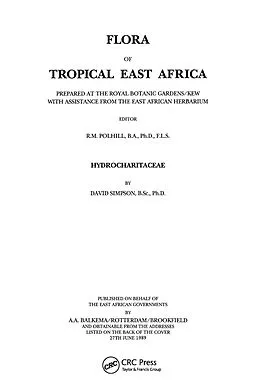 eBook (pdf) Flora of Tropical East Africa - Hydrocharitaceae (1989) de R. M. Polhill