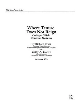 E-Book (pdf) Where Tenure Does Not Reign von Richard Chait, Cathy A. Trower