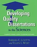 E-Book (epub) Developing Quality Dissertations in the Sciences von Barbara E. Lovitts, Ellen L. Wert
