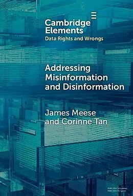 E-Book (epub) Addressing Misinformation and Disinformation von James Meese, Corinne Tan