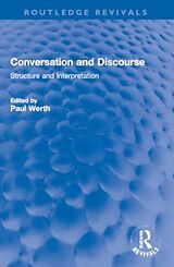 Couverture cartonnée Conversation and Discourse de Paul Werth