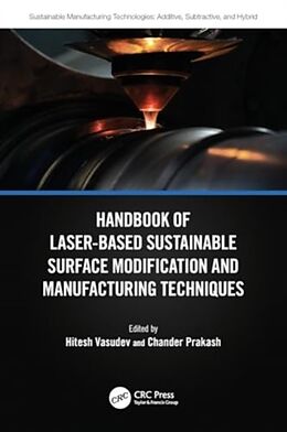 Couverture cartonnée Handbook of Laser-Based Sustainable Surface Modification and Manufacturing Techniques de Hitesh (Lpu, India) Prakash, Chander (Svk Vasudev