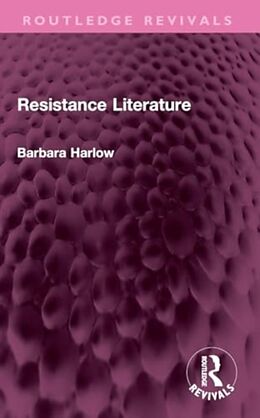 Couverture cartonnée Resistance Literature de Barbara Harlow