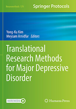 Couverture cartonnée Translational Research Methods for Major Depressive Disorder de 