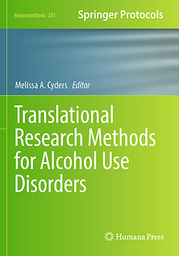 Couverture cartonnée Translational Research Methods for Alcohol Use Disorders de 