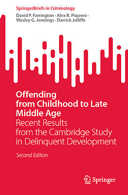 Couverture cartonnée Offending from Childhood to Late Middle Age de David P. Farrington, Darrick Jolliffe, Wesley G. Jennings